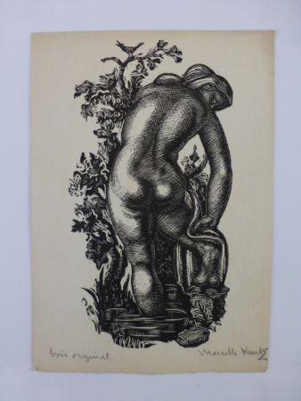 Гравюра На Дереве Kuntz - Femme nue de dos 