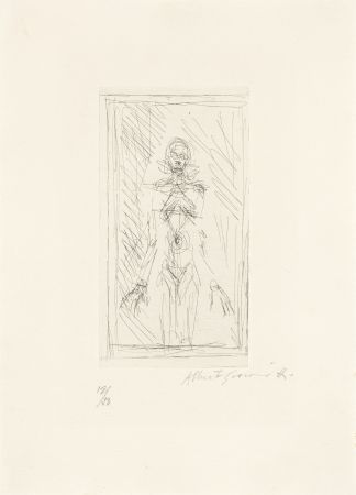 Гравюра Giacometti - Femme nue de face à mi-corps