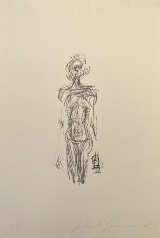 Литография Giacometti - Femme nue Debout IV - signed