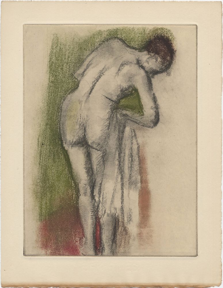 Офорт И Аквитанта Degas - Femme nue debout à sa toilette (vers 1880-1890)