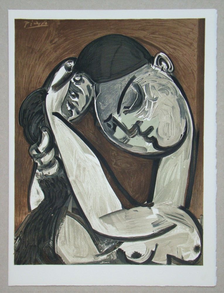 Литография Picasso - Femme se coiffant, 1955