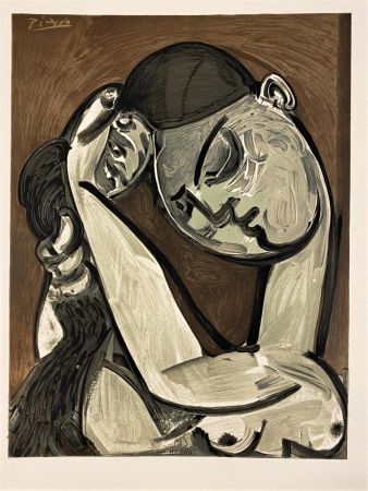 Литография Picasso - Femme se coiffant 1955