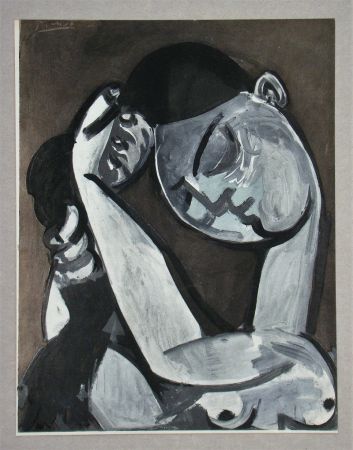 Трафарет Picasso - Femme se coiffant, Peinture, 1955