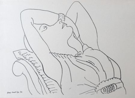 Литография Matisse - Femme sur canapé