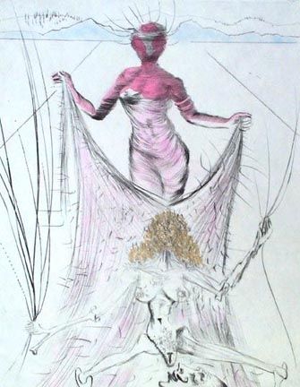 Гравюра Dali - Femme Tenant le Voile (Woman Holding Veil)