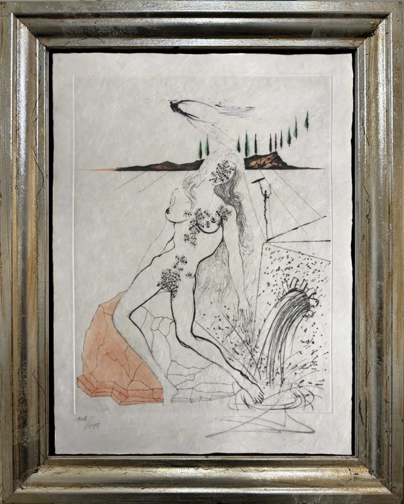 Гравюра Сухой Иглой Dali - Femme à la Fontaine