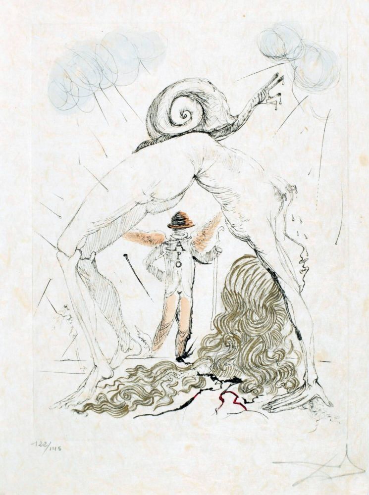 Офорт Dali - Femme à l'escargot