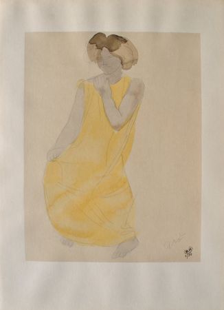 Гравюра Rodin - Femme à robe jaune