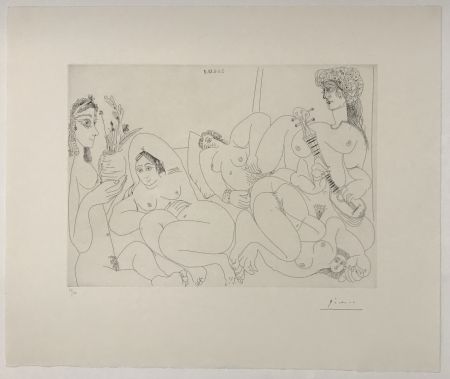 Акватинта Picasso - Femmes faisant la sieste au soleil