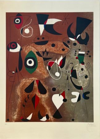 Литография Miró - Femmes, Oiseaux, Etoile 