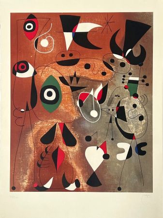 Литография Miró - Femmes, Oiseaux, Etoile 