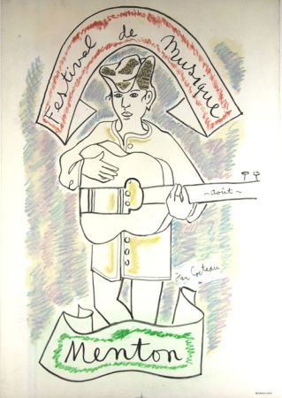 Литография Cocteau - Festival de Musique de Menton