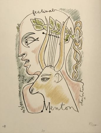 Литография Cocteau - Festival de Musique Menton