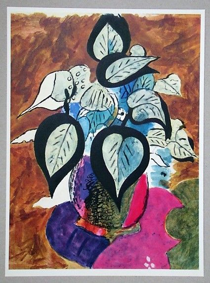 Литография Braque (After) - Feuillage en couleurs