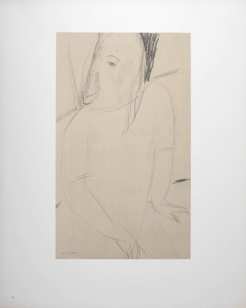 Литография Modigliani - Figure féminine
