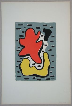 Сериграфия Leger - Figures rouge et jaune, 1950