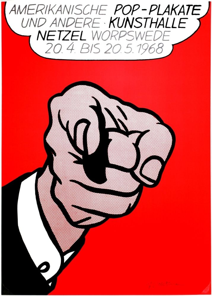 Сериграфия Lichtenstein - Finger pointing (Hey You!)