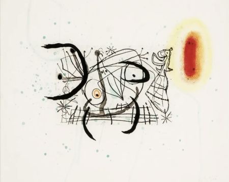Офорт И Аквитанта Miró - Fissures Plate 11