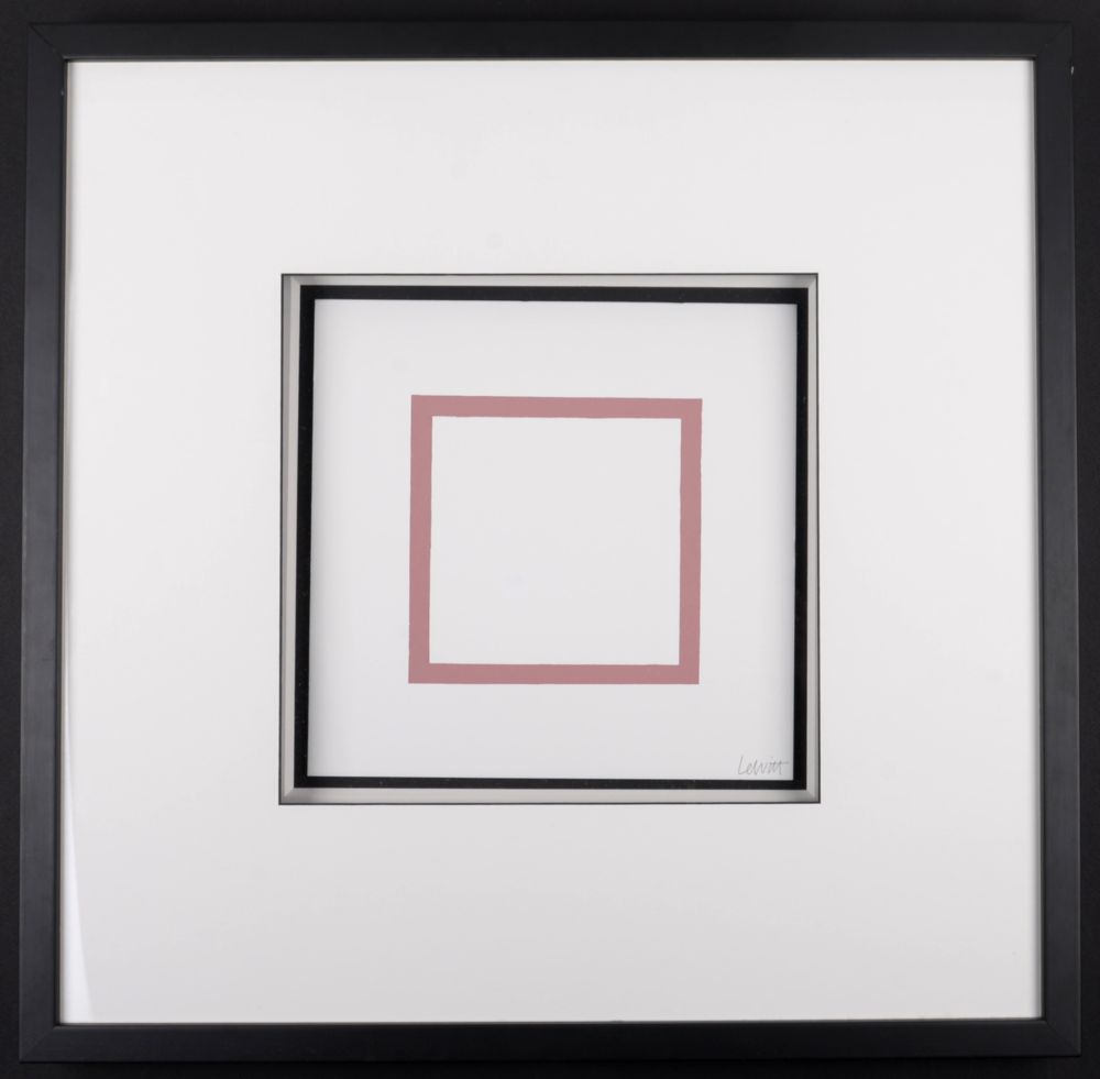 Сериграфия Lewitt - Five Geometric Figures in Five Colors, Plate #4, 1986 - Hand-signed & framed