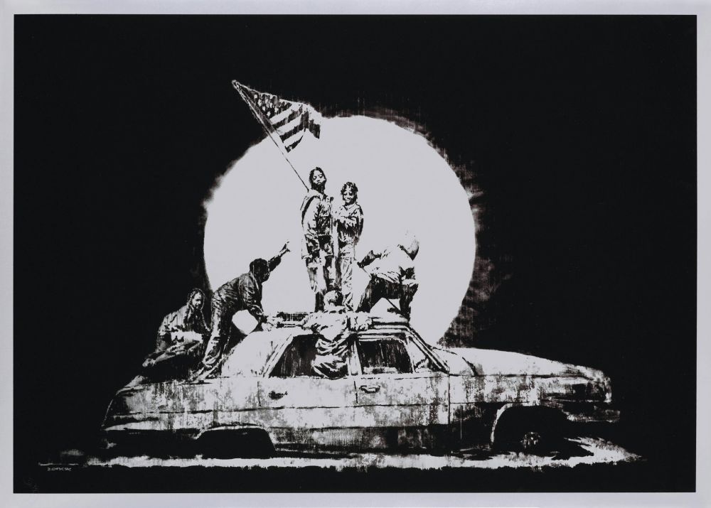 Сериграфия Banksy - FLAG (SILVER)