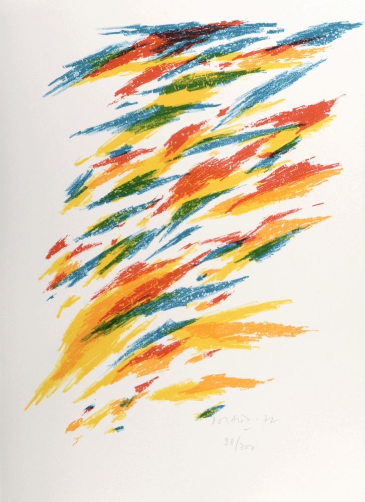 Литография Dorazio - Flames, 1972 - Hand-signed