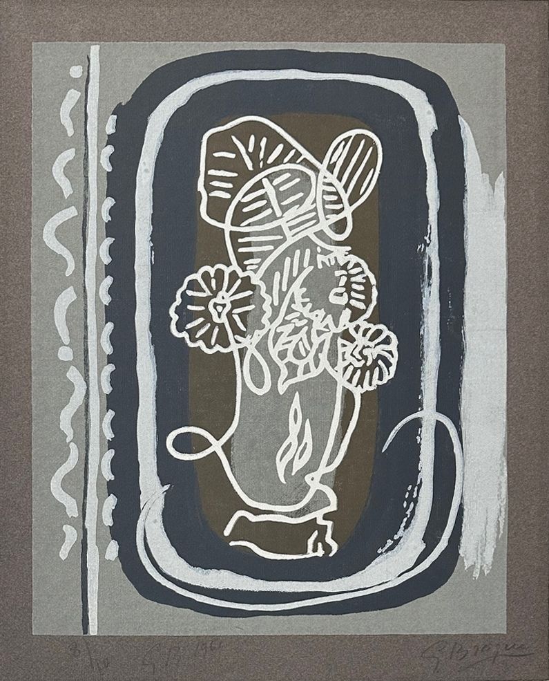 Гравюра На Дереве Braque - Fleurs blanches