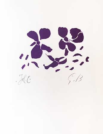 Гравюра На Дереве Braque - Fleurs violettes