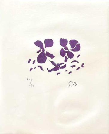 Гравюра На Дереве Braque - Fleurs violettes