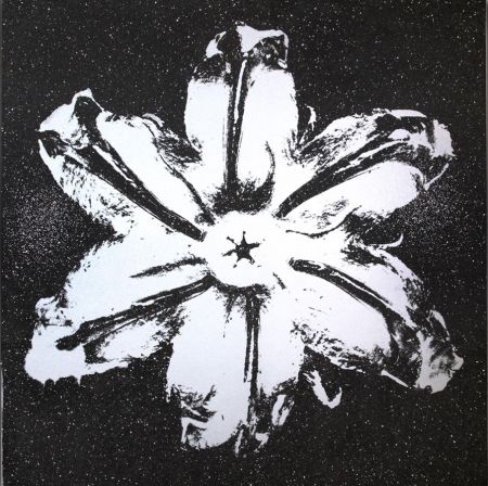 Сериграфия Robierb - Flower Power (Silver on Black)