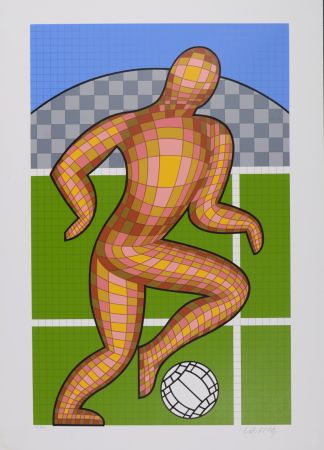 Сериграфия Vasarely - Foot (Soccer player), 1997 - Hand-signed !
