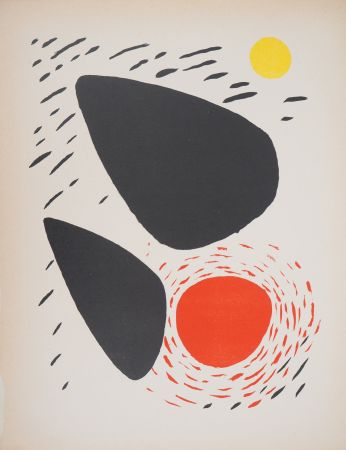 Литография Calder - Formes en mouvement (Poésie de l'espace)