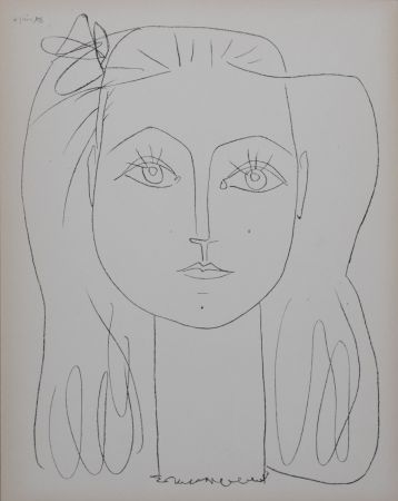 Литография Picasso - Françoise avec un nœud dans les cheveux