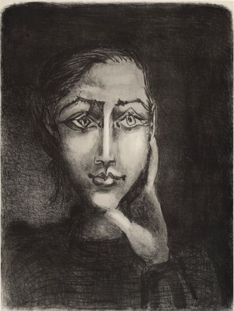 Литография Picasso - Françoise sur fond gris