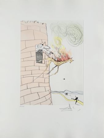 Офорт Dali - Freud with a Snail Head