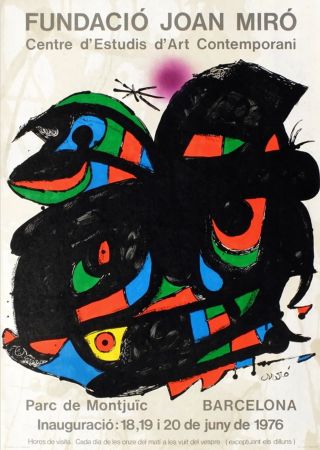 Афиша Miró - FUNDACIO JOAN MIRO - INAUGURACIO. BARCELONA. Affiche originale de 1976.