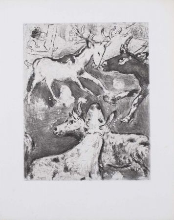 Офорт И Аквитанта Chagall - Fábula de La Fontaine