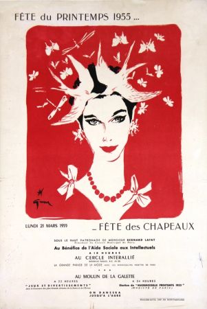 Литография Gruau - Fête du Printemps,Fête des Chapeaux