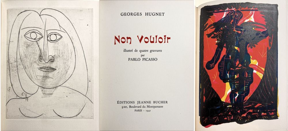 Иллюстрированная Книга Picasso - G. Hugnet. NON VOULOIR. 1/26 avec gravure originale et zincographies (1942)