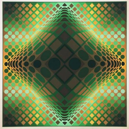 Сериграфия Vasarely - Gaia II (Green), c.