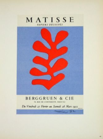 Литография Matisse - Galerie Berggruen 1953