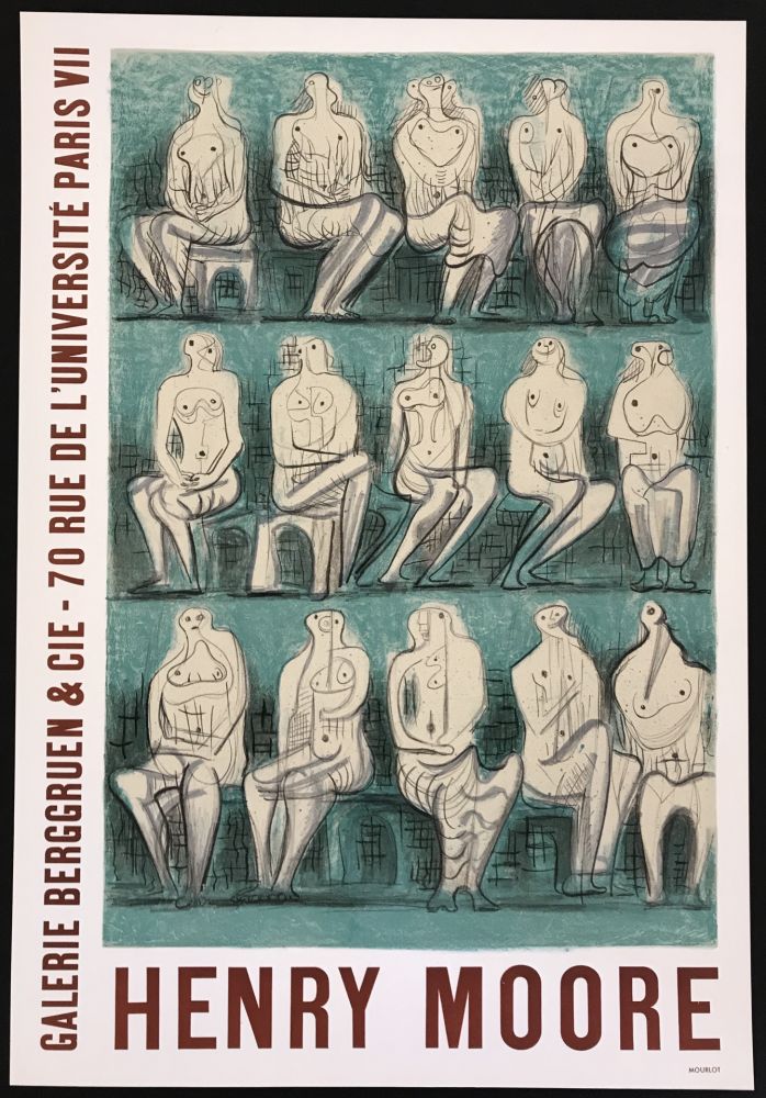 Литография Moore - Galerie Berggruen & Cie (Seated Figures)