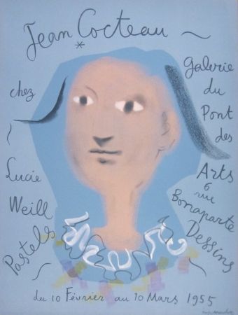 Литография Cocteau - Galerie du Pont des Arts, chez Lucie Weill