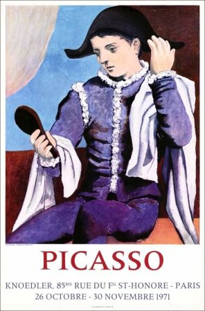 Литография Picasso - Galerie Knoedler. « PICASSO » Octobre-Novembre 1971 (Affiche)