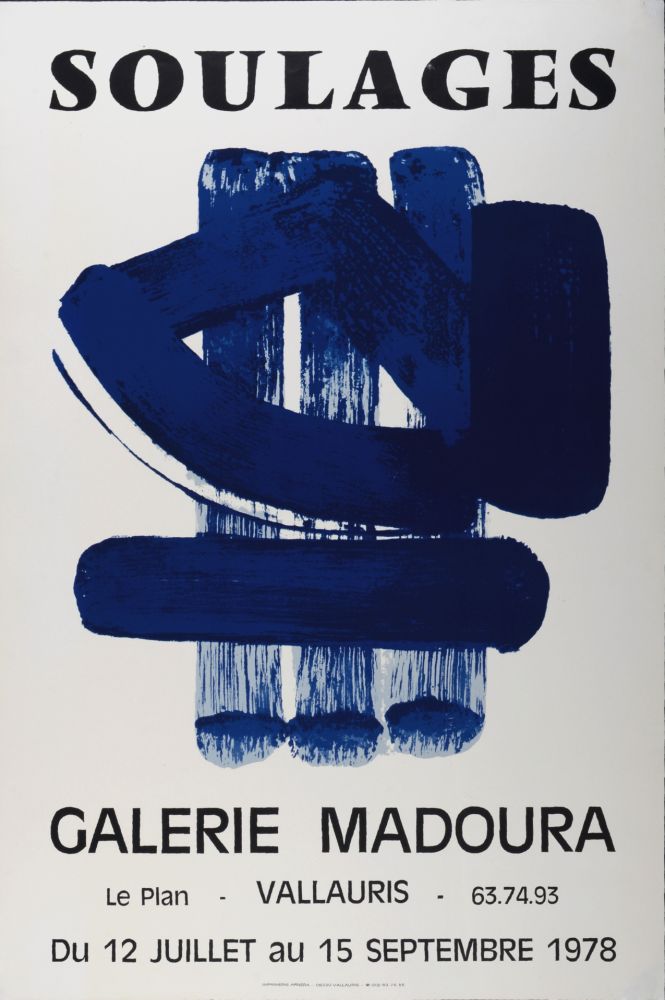 Литография Soulages - Galerie Madoura 1978 - Very scarce!