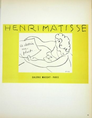 Литография Matisse - Galerie Maeght  Ce Dessin me Plait