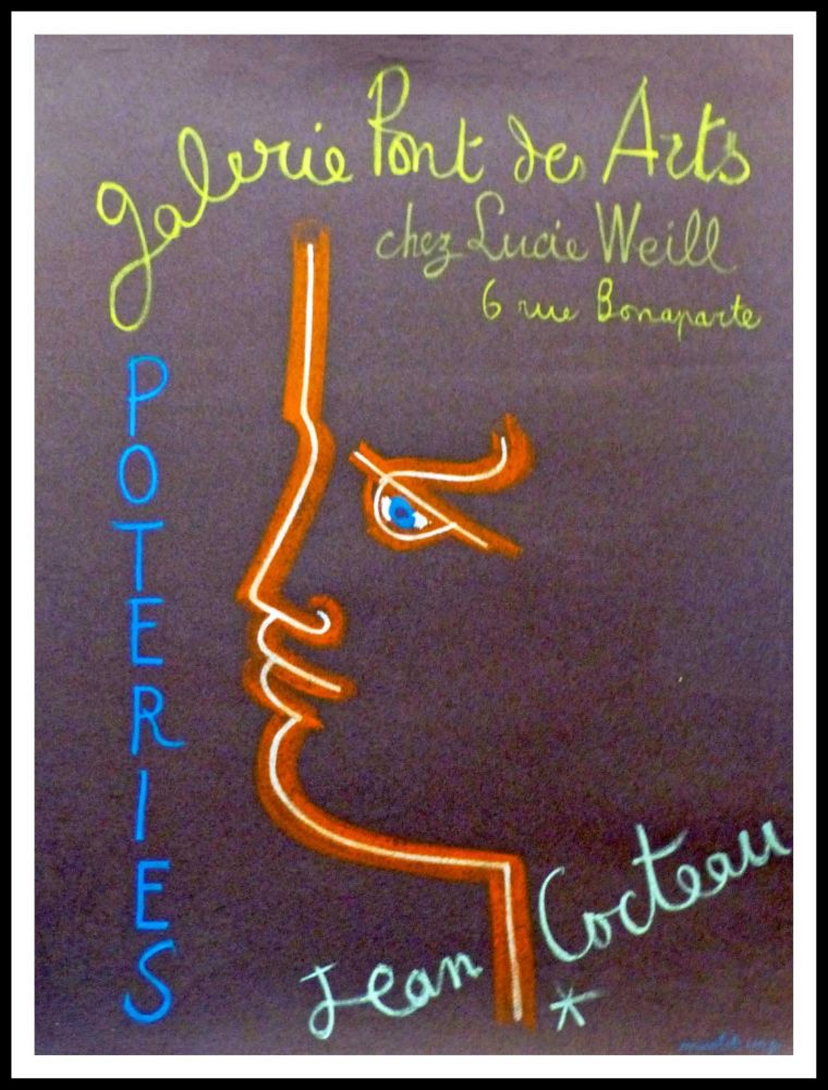 Литография Cocteau - Galerie Pont des Arts chez Lucie Weill - POTERIES