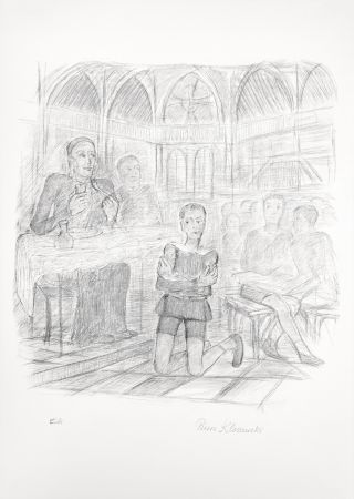 Литография Klossowski - Garçon à genoux (la punition au réfectoire)