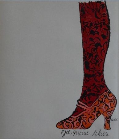 Литография Warhol - Gee, Merrie Shoes (Red)
