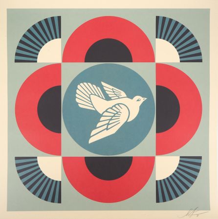 Сериграфия Fairey - Geometric Dove - Red