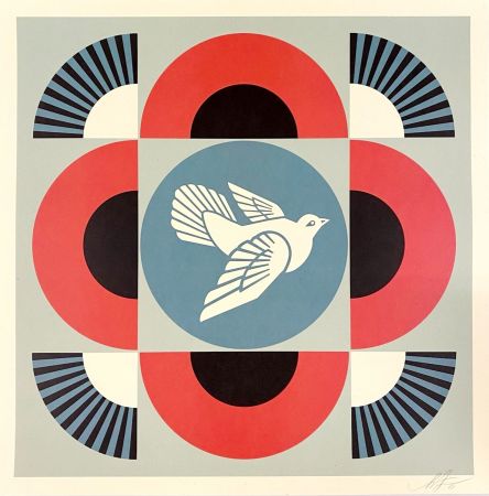 Литография Fairey - Geometric Dove (Red)